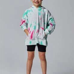 Running Bare Girl | Hair Toss Hoodie | Opal Tie Dye Tops