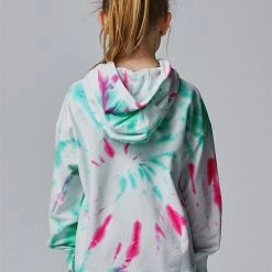 Running Bare Girl | Hair Toss Hoodie | Opal Tie Dye Tops