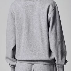 Running Bare Legacy Crew Sweat - Silver Marle (Adult)