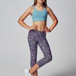 Running Bare Girls Lotus Duo Sports Crop - Sky Marle