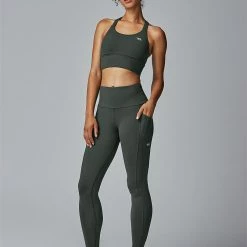 Running Bare Power Moves Ab-Waist Tight - Moss (Adult)