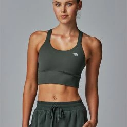 Running Bare Power Up Sports Bra - Moss (Adult)