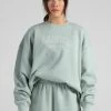 Bloch Off-Duty Terry Crew Pullover | Sage $79.95 Dance Active
