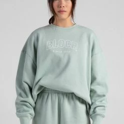 Bloch Off-Duty Terry Crew Pullover | Sage $79.95 Dance Active