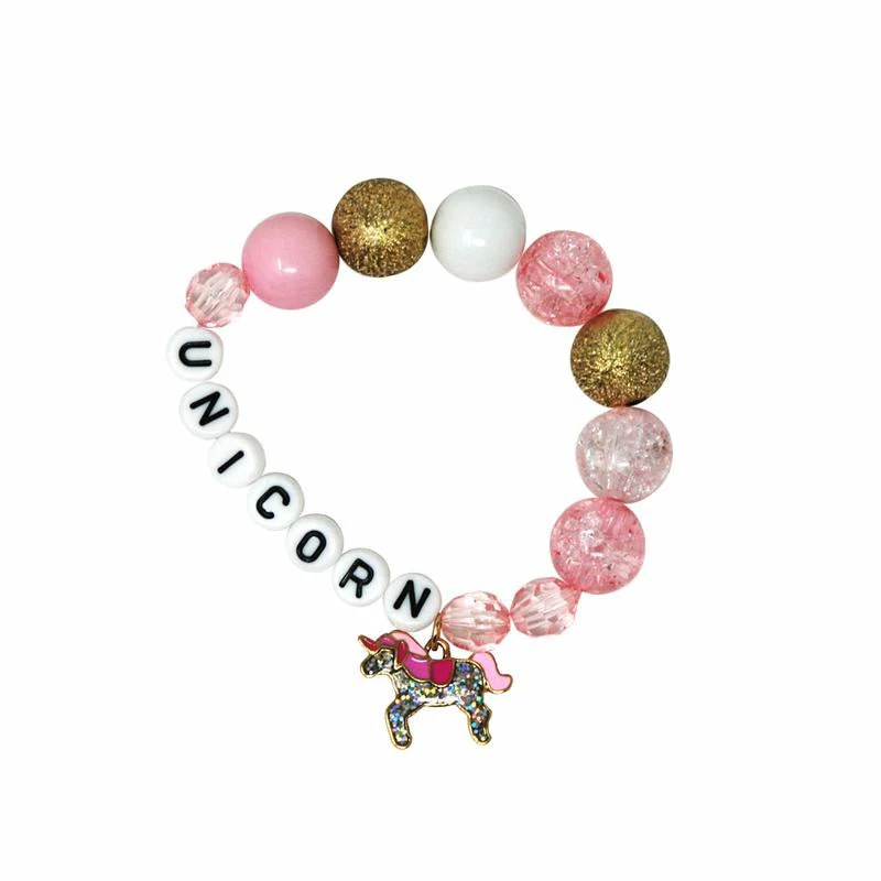 Pink Poppy Accessories Unicorn Letters & Charm Bracelet