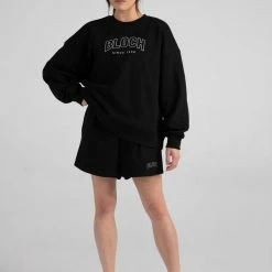 Dance Active Bloch SALE | Off-Duty Terry Crew Pullover | Black $50.00