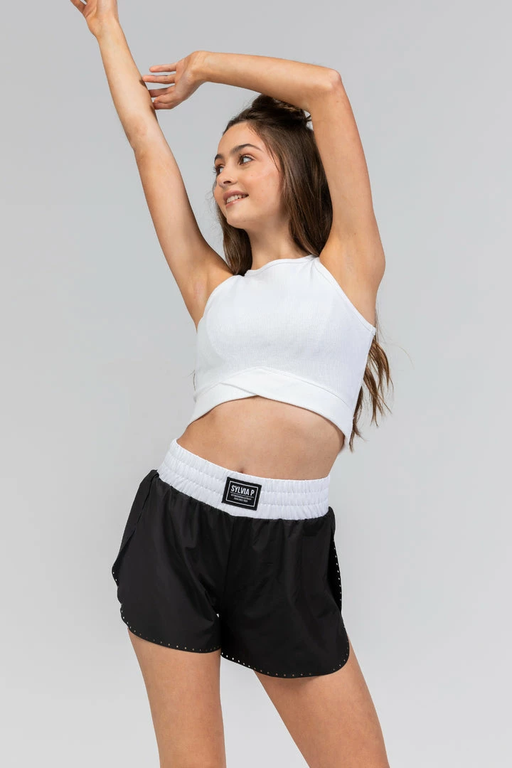 Sylvia P Staple Cropped Rib Singlet Dancewear