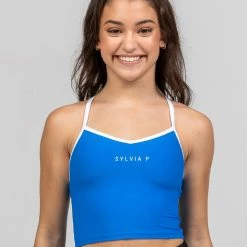 Sylvia P The Original Cropped Singlet | Atlantic Blue Dancewear