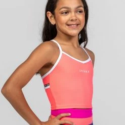 Sylvia P The Original Cropped Singlet | Neon Cantaloupe