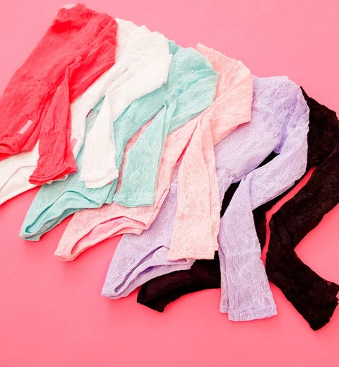 Frilledneck Fashion Lace Leotard - Aqua