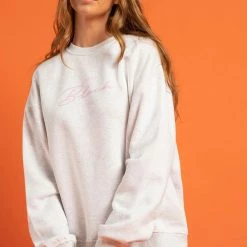 Bloch Off Duty Terry Oversized Crew | Snow Marle | $79.95