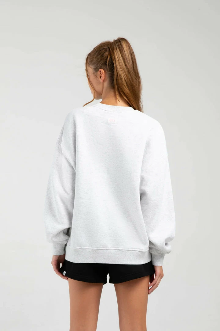 Bloch Off Duty Terry Oversized Crew | Snow Marle | $79.95