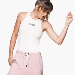 Jaggad Fitted Rib Tank White (Adult)